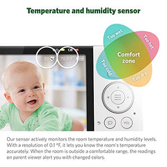 LeapFrog LF925HD 1080p WiFi Remote Access 360 Degree Pan & Tilt Video Baby Monitor with 5” High Definition 720p Display, Night Light, Color Night Vision (White), One Size