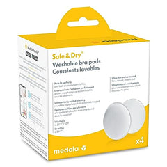 Medela Safe & Dry Washable Nursing Pads, 4 Count Breast Pads for Breastfeeding, Ultra-Absorbent, Reusable, No-Slip Contoured Design