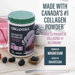 Organika Electrolytes + Enhanced Collagen- Wildberry Flavour- Sugar-Free Hydration + Protein 360 gram - 30 Servings