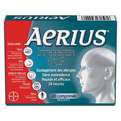 Aerius Allergy Medicine, Fast Relief, 24-Hour, Non-Drowsy, 15 Symptoms, 20 Tablets