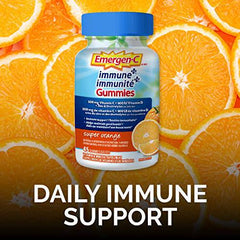 Emergen-C Immune+ 500mg Vitamin C Gummies Supplement, Immune System Booster, Super Orange, 45 Gummies