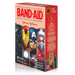 Band-Aid Adhesive Bandages for Kids, Marvel Avengers, 20 Count, Assorted Sizes, red