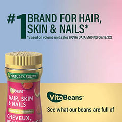 Nature's Bounty Hair, Skin and Nails VitaBeans, with Biotin & Vitamins A, C, & E, 80 Chewables