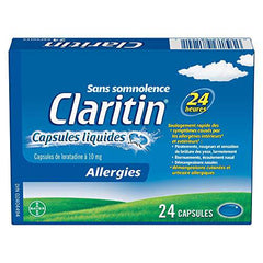 Claritin Liquid Capsules Allergy Medicine, Fast-Acting 24-Hour Non-Drowsy Relief 10 mg, 24 Capsules