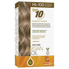 One n Only Argan Oil Fast 10 Permanent Hair Color Kit - HL-100 Cool Hi-Lift Blonde Hair Color Unisex 1 Pc