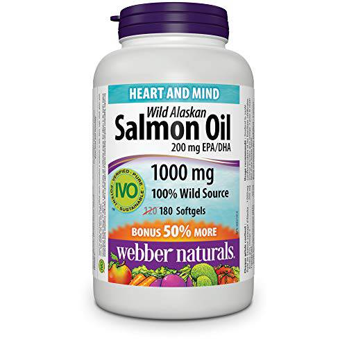 Wild Alaskan Salmon Oil 1000 mg 200 mg EPA/DHA