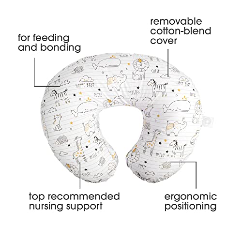 Boppy Original Nursing Pillow and Positioner, Notebook Black and Gold, Cotton Blend Fabric with allover fashion