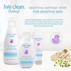 Live Clean Baby Skincare Essentials Gift Set, Soothing Oatmeal Relief, 4 Piece