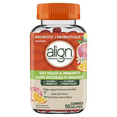 Align Gut Health & Immunity Prebiotic + Probiotic Gummies, Helps Support Good Health and Immune Function, #1 Doctor Recommended Probiotic Brand, Citrus Flavoured, 50 Count