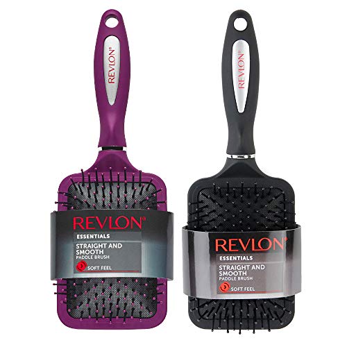 Revlon Straight & Smooth Red/Black 2 Piece Paddle Hair Brush Set