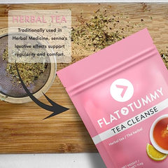 Flat Tummy Cleanse - Colon Cleanse with Senna Laxative for Constipation, Bloat and Gas Relief - Detox Cleanse ft. Dandelion Root - Bloating Relief Women