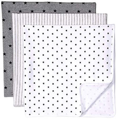 Amazon Essentials Baby 3-Pack Swaddle Blanket, Neutral Uni Star Stripe, One Size