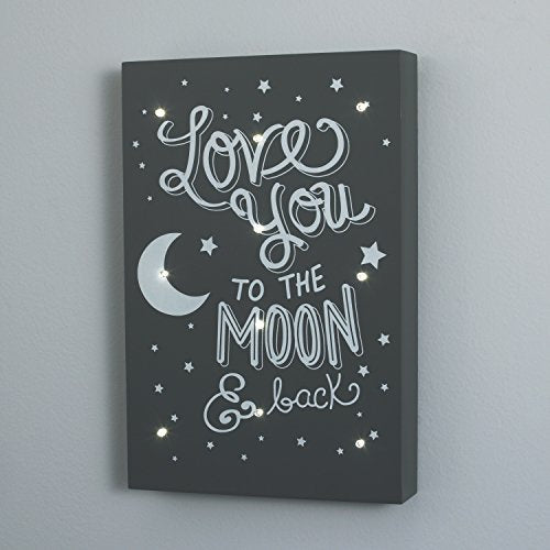 Little Love by NoJo Celestial Lighted Wall Decor, Love You to the Moon and Back, Gray/White (2617939)