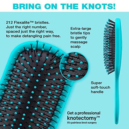 The Knot Dr. for Conair Hair Brush, Wet and Dry Detangler, Removes Knots and Tangles, For All Hair Types, Blue