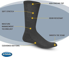 Dr. Scholl's Men's Diabetes and Circulatory Ankle Socks, Black, Shoe Size: 13-15