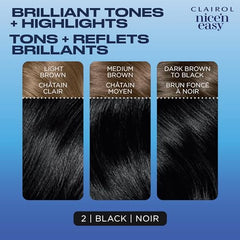 Clairol Nice'n Easy Permanent Hair Dye, 2 Black Hair Color, 1 Count