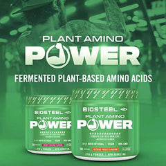 BioSteel Plant-Amino Power BCAA Powder, Fermented Plant-Based Amino Acids, Non-GMO Formula, Berry Fusion, 30 Servings