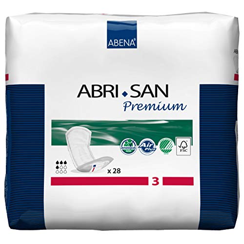 Abena Abri-San Premium Incontinence Pads, Size 3 - Mini, 28 Count