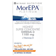 Minami MorEpa Platinum Omega-3 1100mg Softgels, 30 Count, Orange