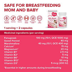 Lactation Supplement for Increased Breast Milk, with Fenugreek, Fennel and Essential Nutrients, Safe for Breastfeeding Mom and Baby - 30 Days Supply - Allmom's Choice