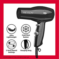 Revlon 1875W Compact & Lightweight Hair Dryer, Black