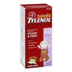 Tylenol Infant Fever, Teething and Pain Reliever for Baby, Grape Suspension Medicine, 24mL