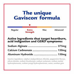 Gaviscon Liquid Extra Strength Antacid - 600 ml - Antacid Liquid for Day and Night Heartburn Relief, Acid Reflux and GERD Relief, Icy Mint- Free of Aluminum, Lactose and Gluten