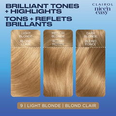 Clairol Nice'n Easy Permanent Hair Dye, 9 Light Blonde Hair Color, 1 Count