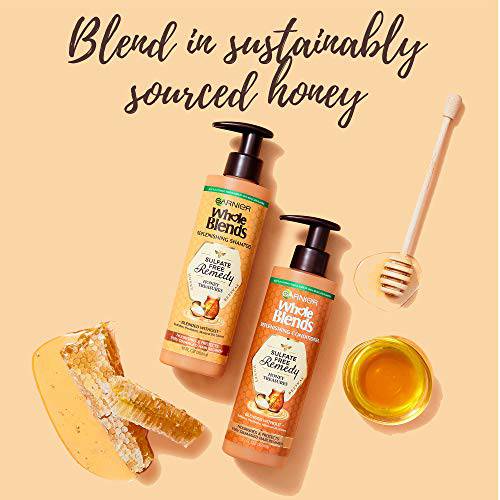 Garnier Whole Blends Sulfate Free Shampoo, For Damaged Hair, Up To 72 Hours of Deep Care, Honey Treasures, 355ml - Zecoya