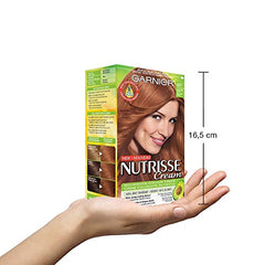 Garnier Nutrisse Cream, Permanent Hair Colour, 641 Light Natural Copper, 100% Grey Coverage, Nourished Hair Enriched With Avocado Oil, 1 Application