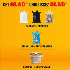 Glad White Garbage Bags - Small 25 Litres - Unscented, 48 Trash Bags - Zecoya