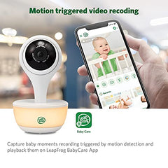 LeapFrog LF815-2HD - 1080p WiFi Remote Access 2 Camera Video Baby Monitor with 5” High Definition 720p Display, Night Light, Color Night Vision, (White), One Size