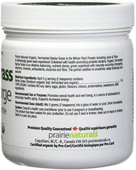 Prairie Naturals Organic fermented barley grass juice powder 150 Gram