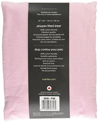 Kushies Pack N Play Playard Sheet, Soft 100% breathable cotton flannel, Made in Canada, Pink