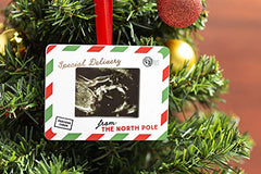 Pearhead Special Delivery Sonogram Christmas Ornament, Pregnancy Announcement Keepsake for Expecting Mothers, Gender-Neutral Baby Holiday Décor