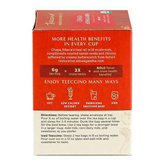 Teeccino Mushroom Adaptogen Tea – Chaga Ashwagandha French Roast Herbal Tea with Wild-Harvested Chaga Mushrooms & Ayurvedic Ashwagandha Root for Immune Support, 10 Tea Bags