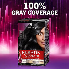 Schwarzkopf Keratin Color Permanent Hair Color Cream, 1.0 Onyx Black, 1 Count