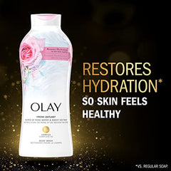 Olay Fresh Outlast Rose Water & Sweet Nectar Body Wash, 654 mL