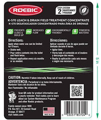 Roebic K-570-Q Biodegradable Leach and Drain Field Treatment Concentrate Environmentally Friendly Bacteria Enzymes Treat Septic Clogs & Buildup, 32 Ounces