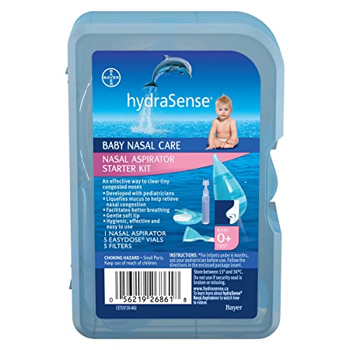 hydraSense Nasal Aspirator Starter Kit, Baby Nasal Care, Relieve Congested and Stuffy Noses, 1 Kit