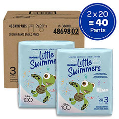 HUGGIES Disposable Swim Diapers - Size 3 Small, Huggies Little Swimmers, 40 ct