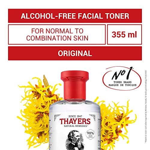 THAYERS Alcohol-Free Witch Hazel Original Face Toner Skin Care with Aloe Vera, Natural Gentle Facial Toner, for All Skin Types, 355mL