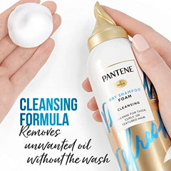 Pantene Dry Shampoo Foam, Gently Cleanses Hair with Vitamin B5, for Thick, Curly, Textured Hair, Safe for Color Treated Hair, Pro-V Refresh, 169 g