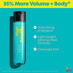 Matrix Volume Shampoo, High Amplify Shampoo with Infused Protein, For Fine, Instant Lift for Flat Hair, For Thicker Feeling Hair, Silicone Free, 1000ml (Packaging May Vary)