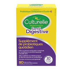 Culturelle Daily Digestive Health Daily Probiotic for Men and Women, With 100% Naturally Sourced Lactobacillus GG Strain, Pharmacist Recommended, Gluten Free and Vegan, 80 Count Capsules