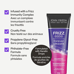 John Frieda Frizz Ease Forever Smooth Frizz Fighting Shampoo & Conditioner Set, For Smooth Hair| Phthalate Free Formula, Cruelty Free (2 x 250 mL)