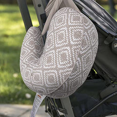 Boppy Anywhere Support Nursing Pillow, Latte Rattan with Stretch Belt that Stores Small, Breastfeeding and Bottle-feeding Support at Home and for Travel, Plus Sized to Petite, Machine Washable