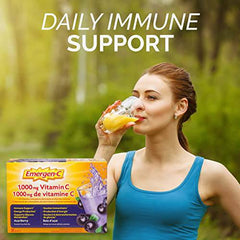 Emergen-C Immune Support Fizzy Drink Mix, A Boost of Vitamins and Minerals, Acai Berry, 30 Sachets