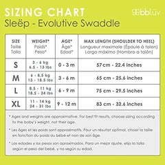 bblüv - Sleëp - Transition Zipper Swaddle Sack With Removable Sleeves -Arms Up Swaddle For Newborns And Infants Large