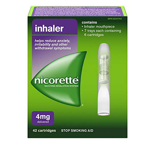 Nicorette Nicotine Inhaler, 4mg Delivered, 42 Cartridges, Quit Smoking Aid and Smoking Cessation Aid